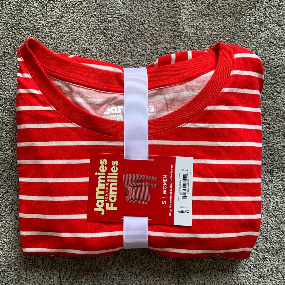 Jammie’s For Your Families Women’s Red Striped 2 piece pajama set - size small